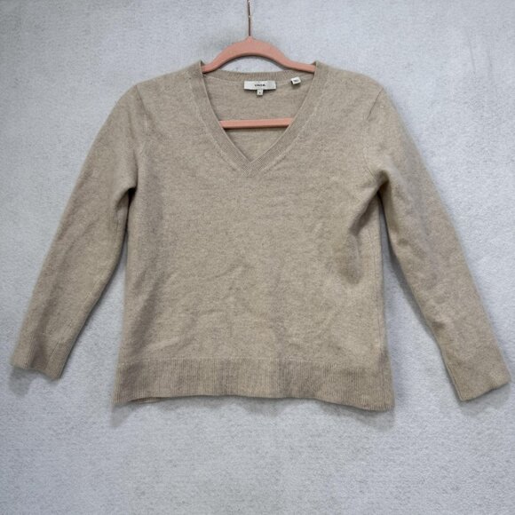 Vince Sweater Womens Small Cashmere V Neck Pullover Soft Knit Lightweight - Picture 1 of 10